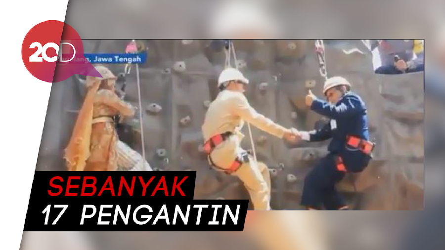 Nikah Massal di Magelang, Ada Yang Sambil Wall Climbing Lho!