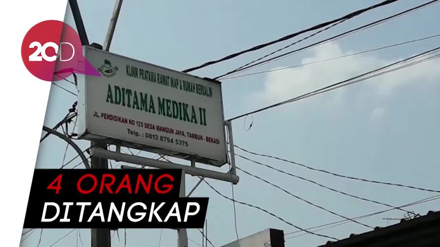 Jadi Tempat Praktik Aborsi, Klinik di Tambun Dibongkar Polisi