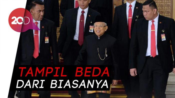 Tampil Beda, Gaya Maruf Amin Bercelana di Sidang DPD-DPR