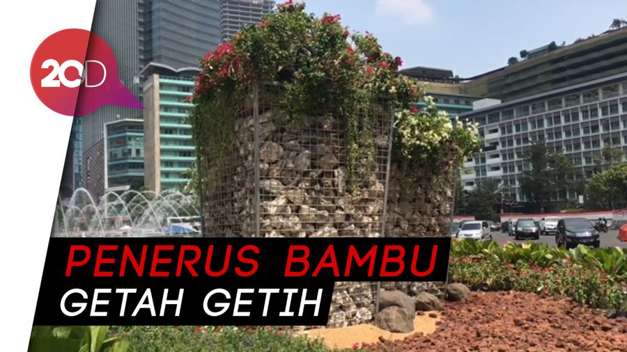 Instalasi Batu Gabion Mejeng di Bundaran HI