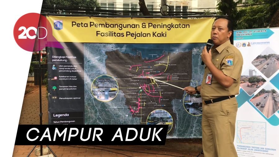 Pemprov DKI Perlebar Trotoar untuk PKL