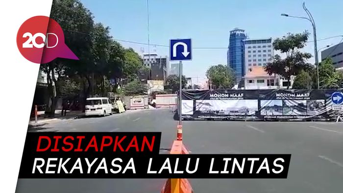 Ada Pembangunan Alun-alun, Jalan Yos Sudarso Surabaya Ditutup Sementara