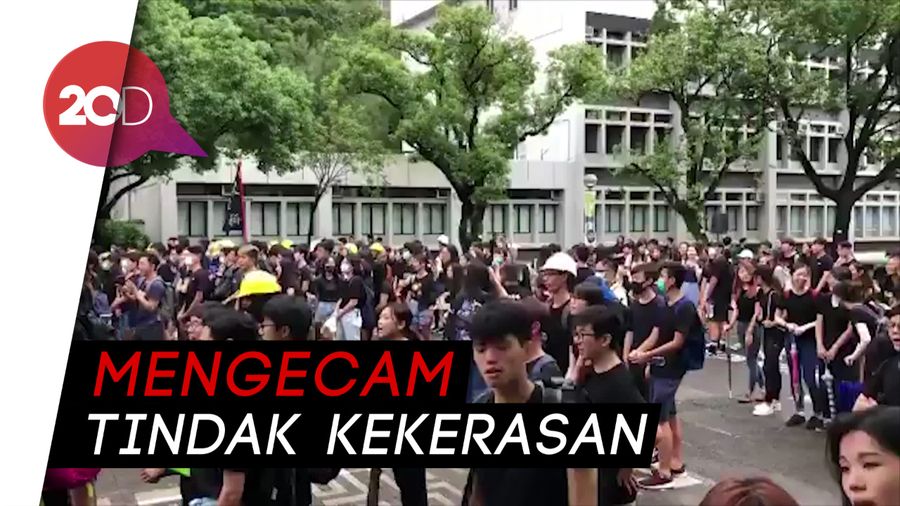 Video Ratusan Pelajar di Hong Kong Bolos Sekolah Demi Ikut Demo