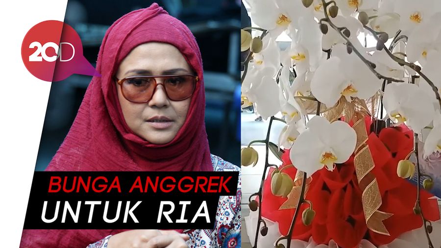 Bahagianya Ria Irawan Dapat Kiriman Bunga dari Jokowi