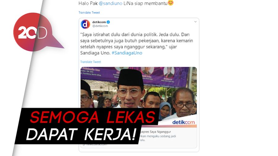 Sandiaga Uno Butuh Pekerjaan, LiNa JobStreet Siap Bantu Nih!