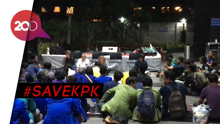 Suasana Malam di KPK, Jelang Detik-detik Pengumuman Pimpinan