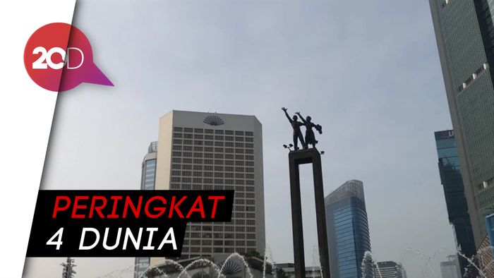 Data AirVisual Minggu Pagi, Udara Jakarta Tidak Sehat