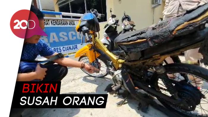 Kendaraan yang Dibakar Pemuda di Cianjur, Motor Bodong