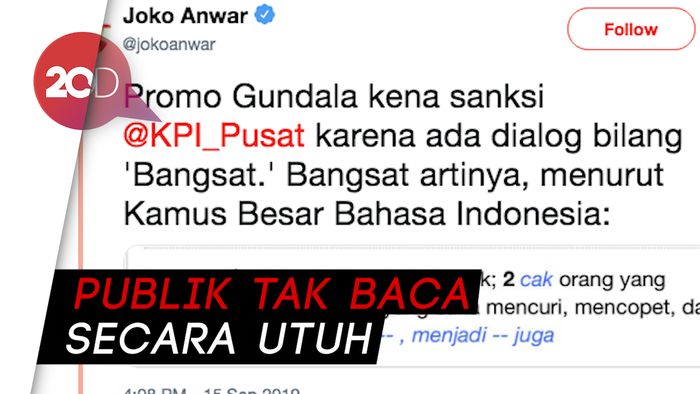 KPI Jawab #BubarkanKPI, Spongebob, hingga Bangsat di Promo Gundala