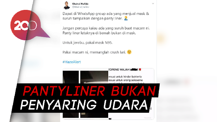 Penjelasan Dokter Soal Viral Masker Pantyliner untuk Lawan Asap
