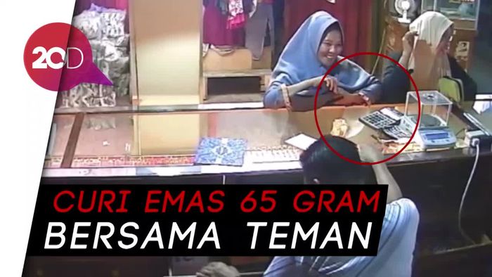 Terekam CCTV Curi Emas, Wanita Paruh Baya Nangis Saat Ditangkap