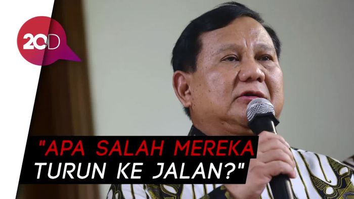 Prabowo: Jika Keadilan Tak Bekerja, Apa Salah Anak Kita Turun ke Jalan?   