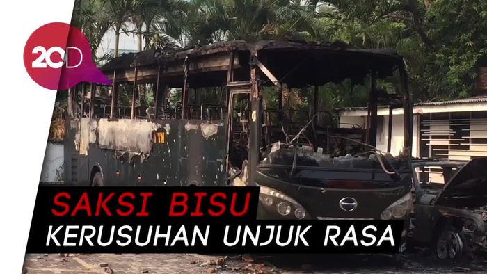 Penampakan Pos Polisi Palmerah yang Amburadul Usai Dibakar Massa