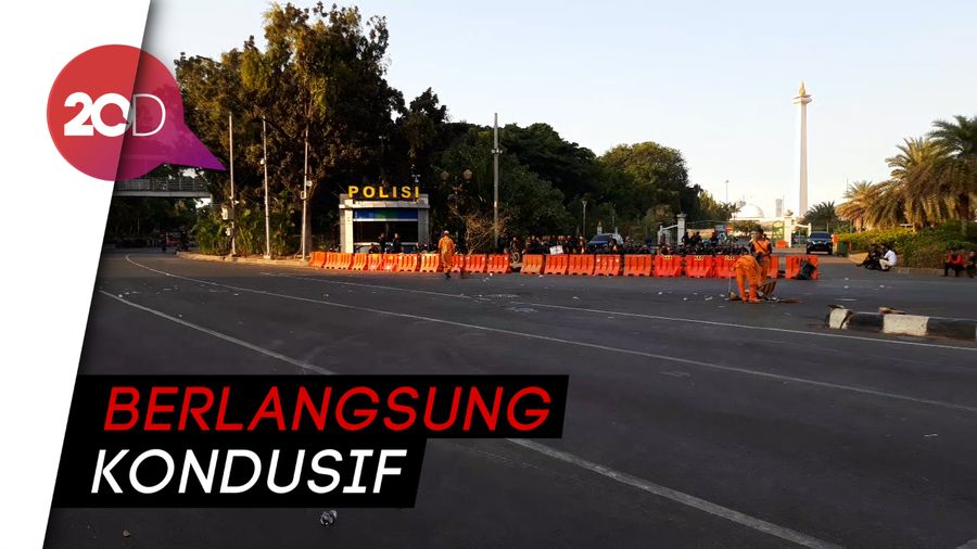 Demo di Patung Kuda Berjalan Kondusif, Massa Bubar dengan Tertib