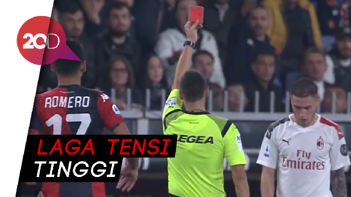 4 Kartu Merah di Laga Genoa Vs Milan