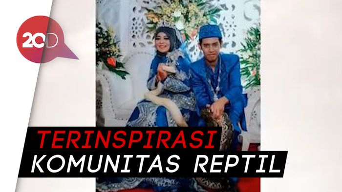 Saking Cinta Reptil, Pengantin Ini Jadikan Ular Sebagai Ikon Resepsi