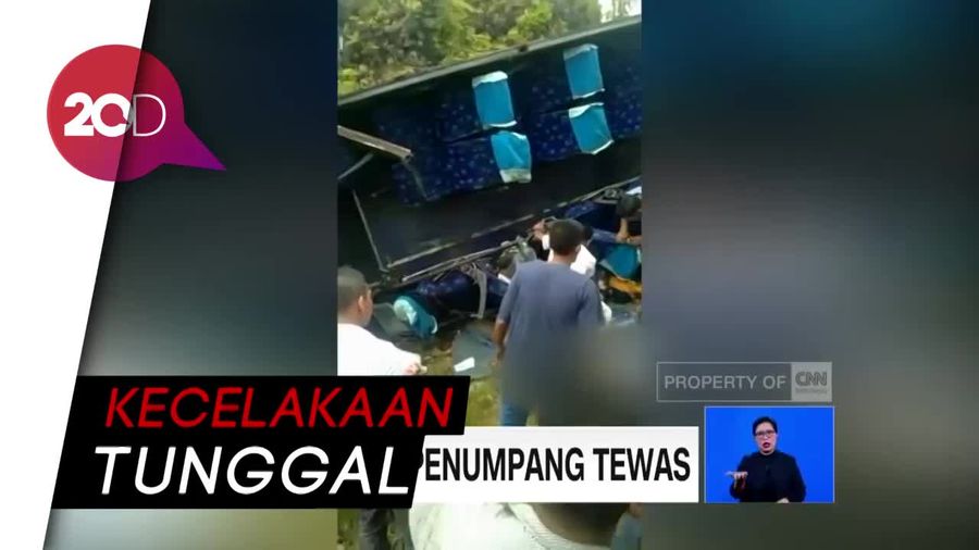 Bus Terguling di Riau 6 Orang Tewas