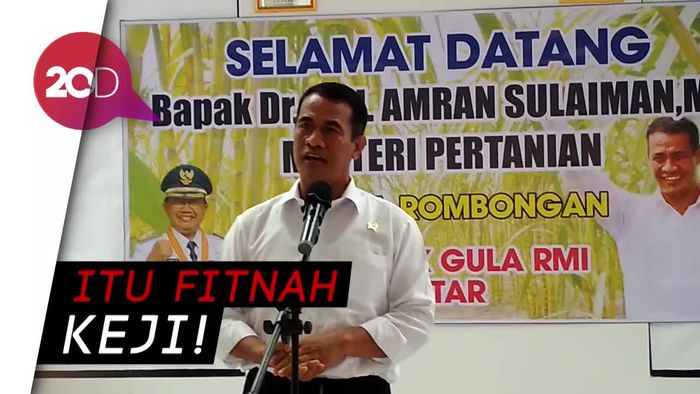 Mentan Curhat Pernah Difitnah Terima Gratifikasi Pabrik Gula