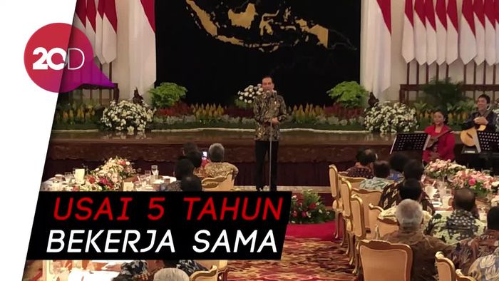 Perpisahan Kabinet, Jokowi Ucapkan Terima Kasih dan Minta Maaf