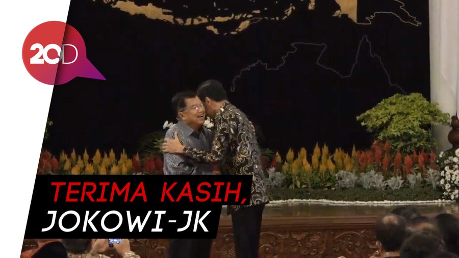 Momen Cipika-cipiki Jokowi-JK di Perpisahan Kabinet
