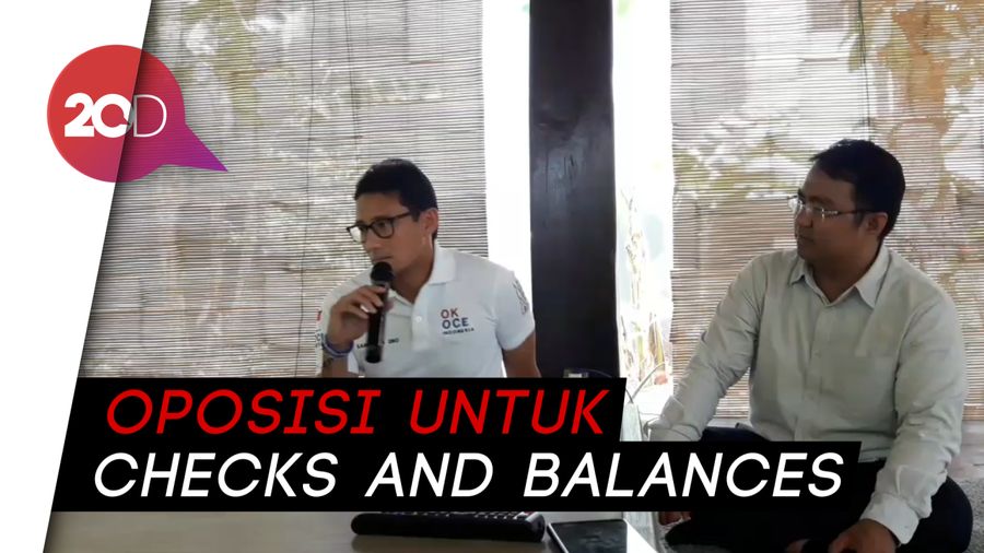 Sandi Sebut Oposisi Harus Ada: Bahaya Kalau Cuma Dikelilingi ABS