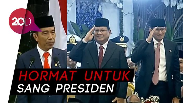 Hormat Prabowo-Sandi Kala Disebut Sahabat Baik oleh Jokowi