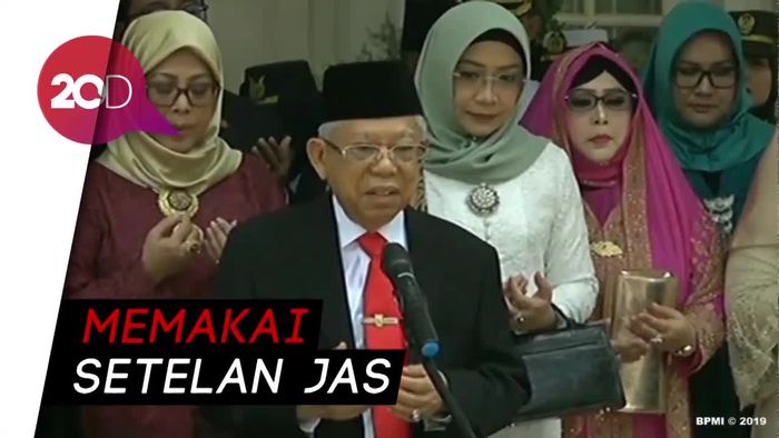 Maruf Amin Berdoa Bersama Sebelum ke MPR/DPR
