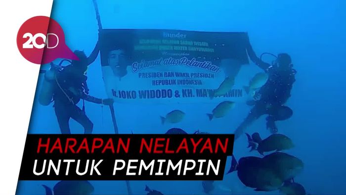 Dari Dasar Selat Bali, Nelayan Kirim Ucapan Selamat untuk Jokowi