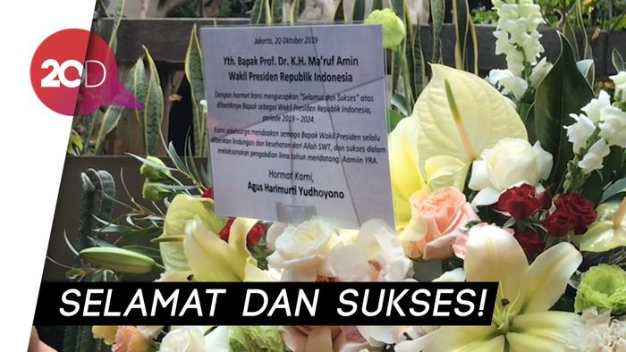 AHY Kirim Karangan Bunga untuk Maruf Amin