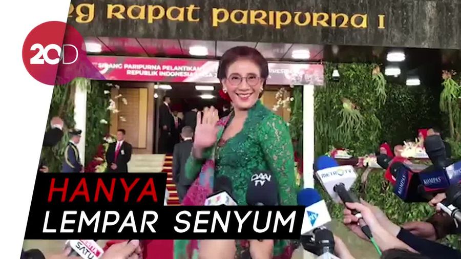 Gaya Lucu Bu Susi Saat Ditanya Kemungkinan Jadi Menteri Kembali