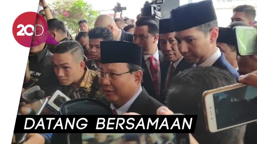 Kompak, Prabowo-Sandi Hadiri Pelantikan Jokowi