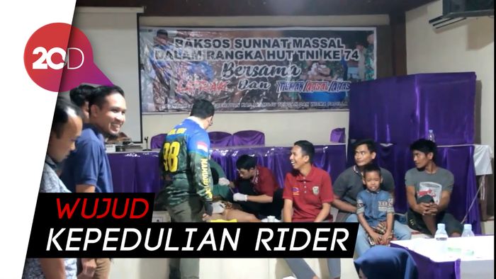 Meriahkan HUT ke-74 TNI, Komunitas Trail Gelar Sunatan Massal