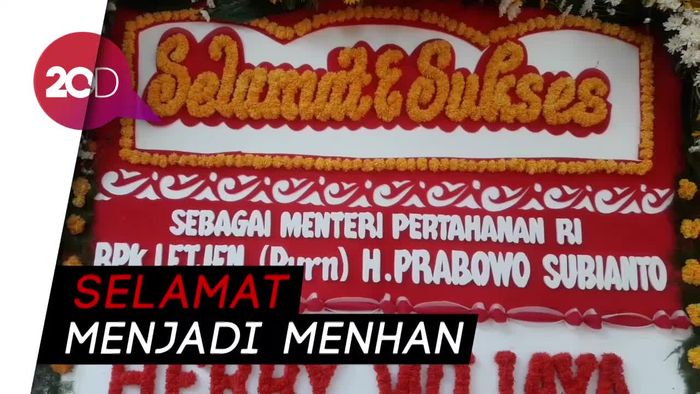 Rumah Prabowo Dihiasi Karangan Bunga Ucapan Selamat