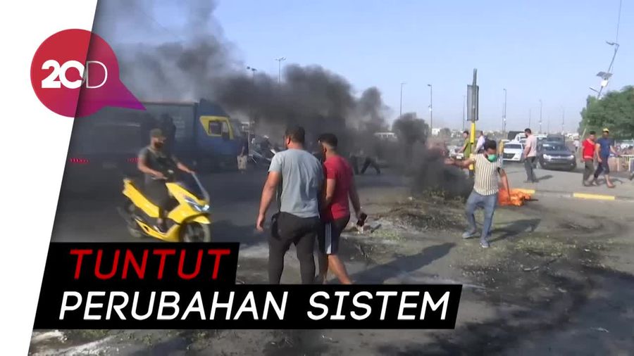 Demo di Irak Blokade Jalan Utama