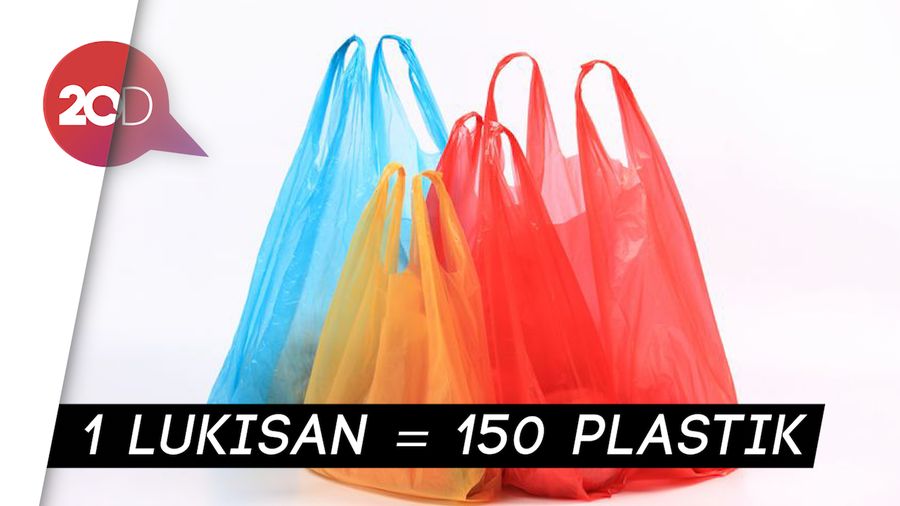 Lukisan Berbahan Kantong Plastik, Solusi GoGreen nan Kreatif
