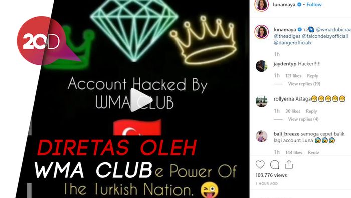 Waduh! Akun Instagram Luna Maya Diretas