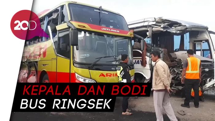 7 Orang Tewas, Begini Kerusakan 2 Bus yang Tabrakan di Tol Cipali