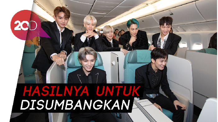 Wajah Tampan SuperM Terpampang Nyata di Pesawat Korean Air