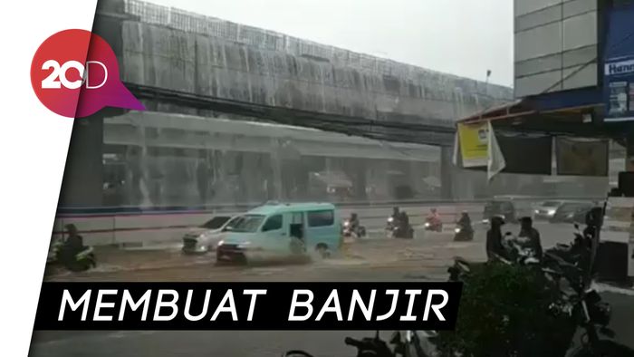 Viral! Ada Air Terjun di Tol Becakayu Bekasi