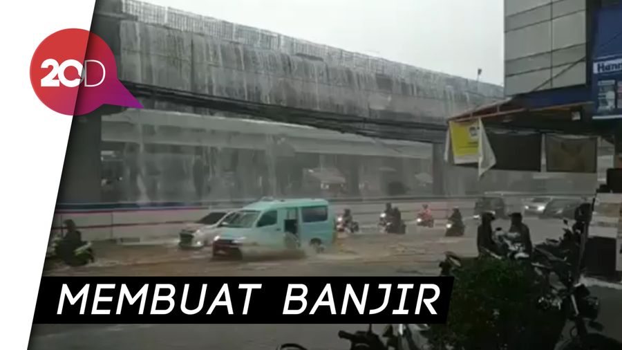 Viral! Ada Air Terjun di Tol Becakayu Bekasi