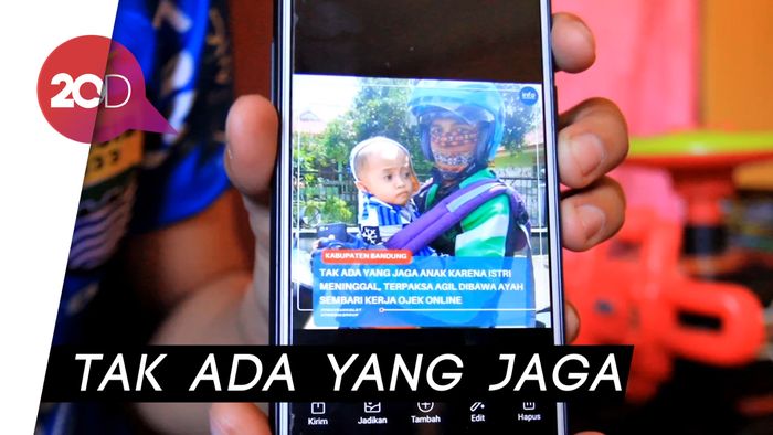 Kisah Driver Ojol di Bandung, Ngojek Sambil Gendong Anak