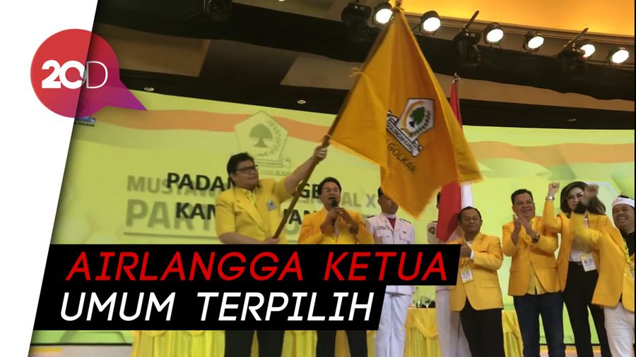 Kibarkan Panji Golkar, Airlangga Dikukuhkan Jadi Ketum 2019-2024