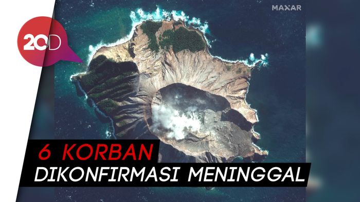 Gunung Api di Selandia Baru Usai Meletus Dilihat dari Satelit