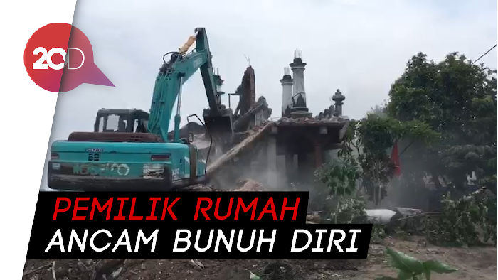 Pembongkaran Bangunan Liar di Mojokerto Diwarnai Perlawanan