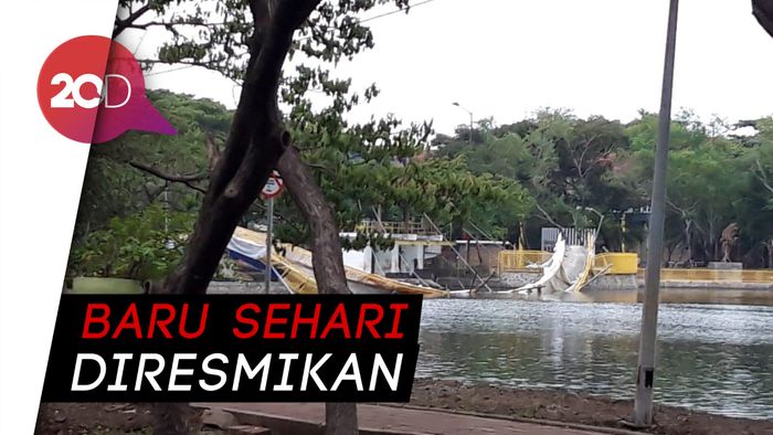 Baru Diresmikan Kemarin, Jembatan di Hutan Kota Kemayoran Ambruk