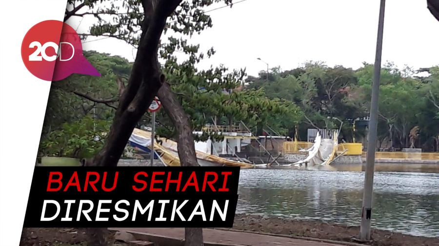 Baru Diresmikan Kemarin, Jembatan di Hutan Kota Kemayoran Ambruk