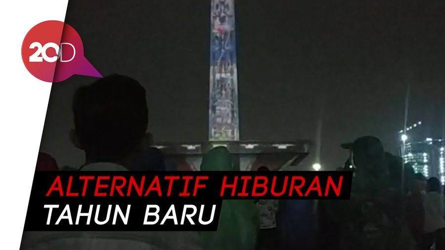 Semarakkan Tahun Baru, Video Mapping Ditayangkan di Monas