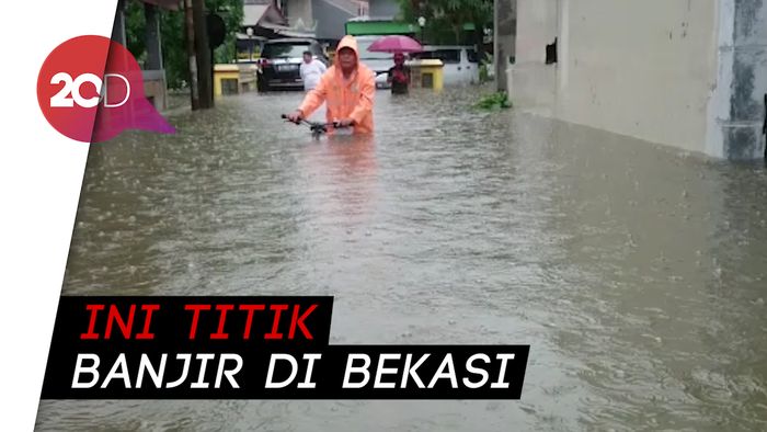 Bekasi Dikepung Banjir, Eh Ada Ular Lagi Berenang