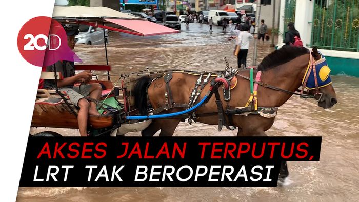 Delman Jadi Pilihan Transportasi Warga Kelapa Gading Saat Banjir