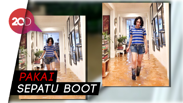 Gaya Yuni Shara saat Kebanjiran Bikin Gagal Fokus